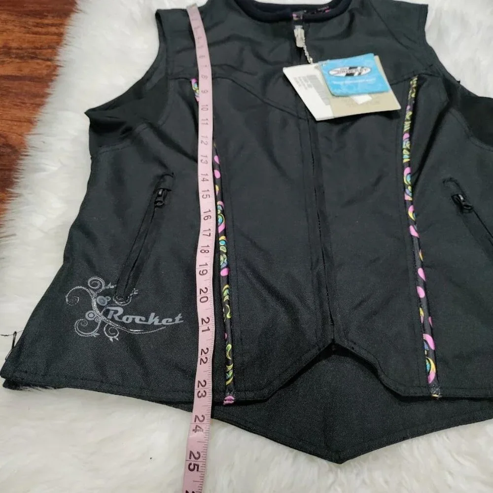 NWT Joe Rocket Black Paisley Accent Zippered Pockets Riding Vest Women's Size M - Picture 14 of 14